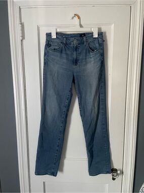 AG Adriano Goldschmied Saige High-Rise Straight Jeans in Medium Blue Sz 28